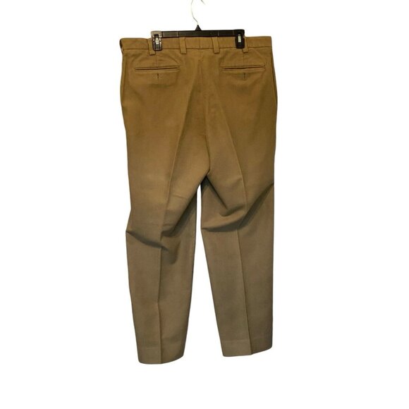 Orvis Tan Men's Size 38x30 Khaki Chino Pants Flat Front Brisbane Moss Fabrics - Picture 3 of 6